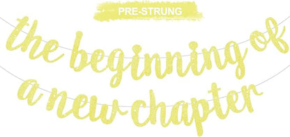 BEISHIDA Yellow Pre-Strung Glitter The Beginning of A New Chapter Banner | by Beishida