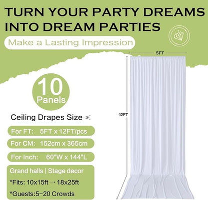 50ft×12ft White Backdrop Curtain - Image 8
