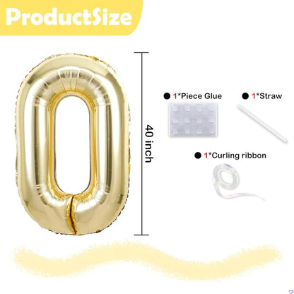 40 Inch Light Gold 61 16 Balloon Numbers, Foil Mylar Helium Large Number 16 - Image 2
