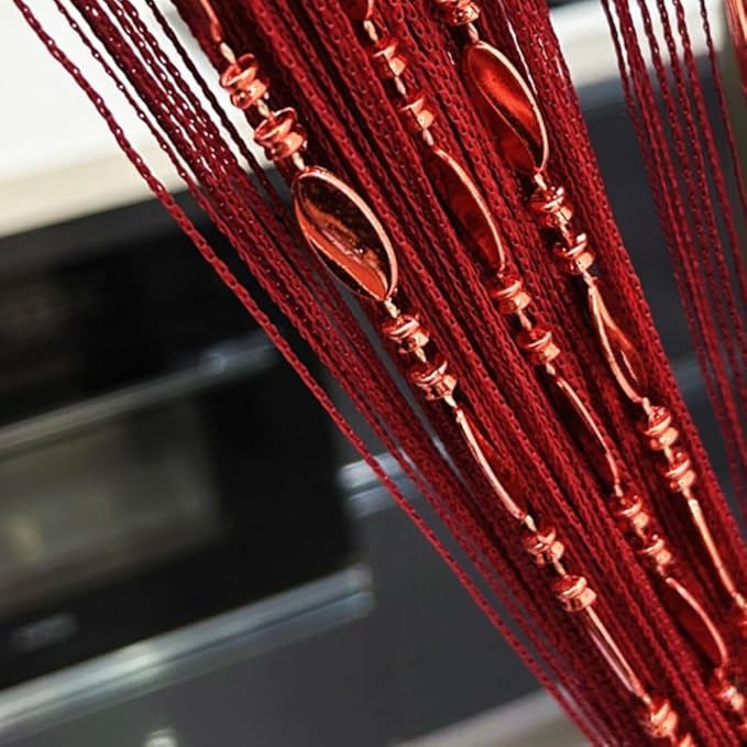 ave split 100cmX200cm Decorative Door String Curtain Beads Wall Panel Fringe - Image 2