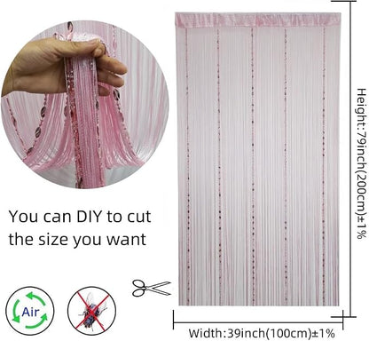 ave split 100cmX200cm Decorative Door String Curtain Beads Wall Panel Fringe - Image 4