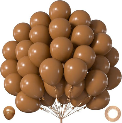 40 Pcs Light Brown Balloons 12 Inch, Boho Neutral Tan Coffee Latex Balloon | by ZizasAry