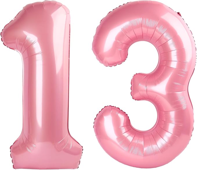 Large Number Balloons 40 Inch Pink 13 Balloon by Mluchee
