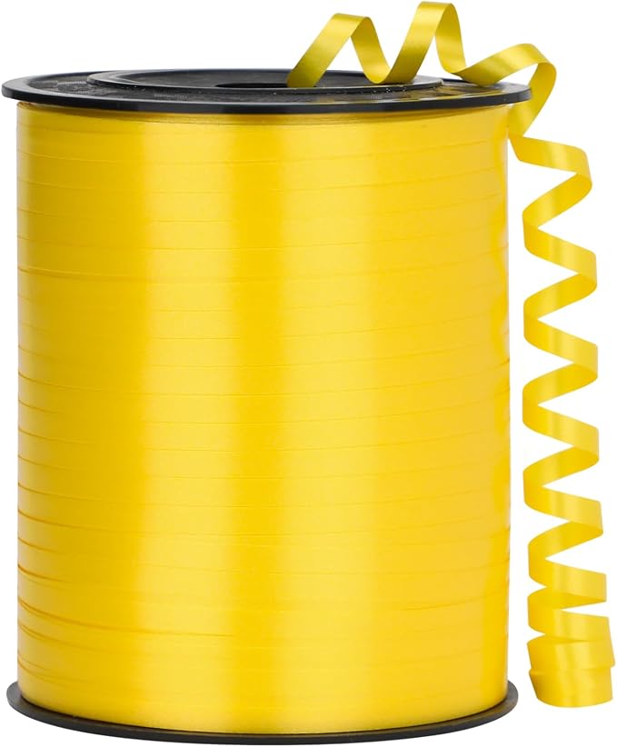 Yellow Curling Ribbon, 500 Yard, 3/16" by OMISELIO