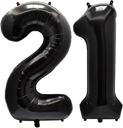 AULE 40 Inch Black 21 Balloon Number Foil 0-9 Birthday Big Numbers | Birthday by AULE