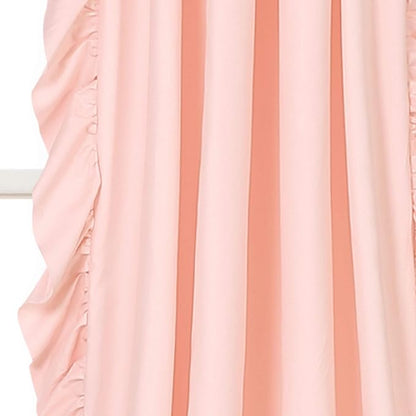 Lush Decor Reyna Ruffle Window Curtain Panel Set, Blush Pink - Image 3