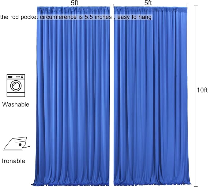 AK TRADING CO. 10 feet x 10 feet Polyester Backdrop Drapes Curtains Panels - Image 7