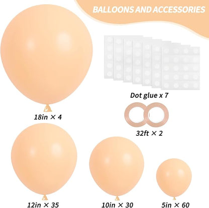 RUBFAC Nude Balloons Different Sizes 18 12 10 5 Inch Boho Balloons 129pcs | - Image 2
