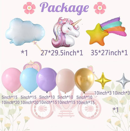 PageebO Pastel Rainbow Unicorn Balloon Garland Arch Kit - Image 2