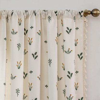 F-CHU Floral Curtains for Living Room Bedroom Farmhouse French Country Linen - Image 3