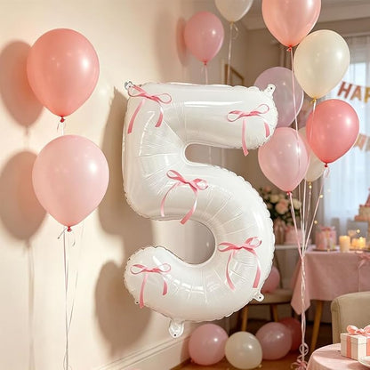 32 Inch White Number Foil Balloon - Image 2