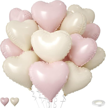 Pink Cream Heart Balloons by FEYG