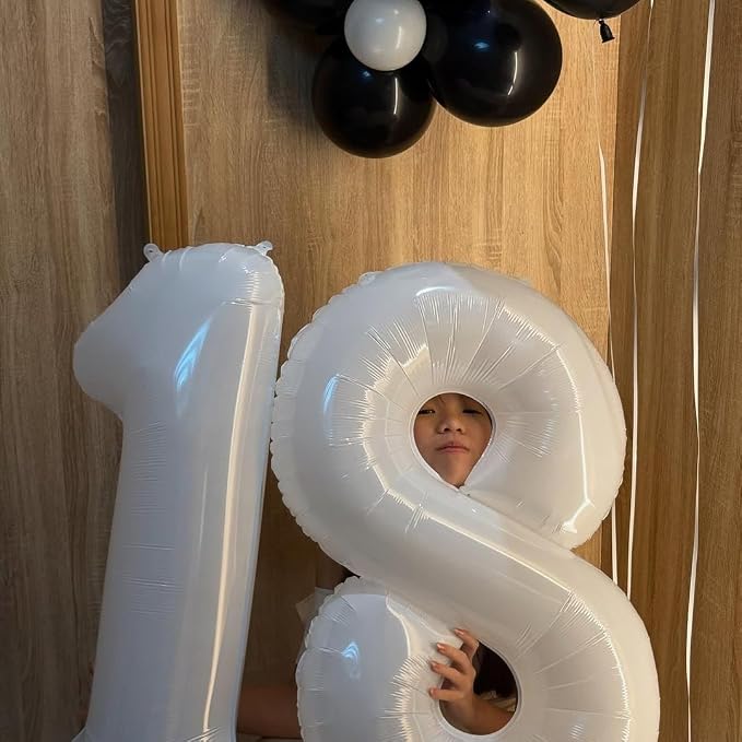 40 Inch White Number 8 Balloon Birthday Party Decorations - Image 7