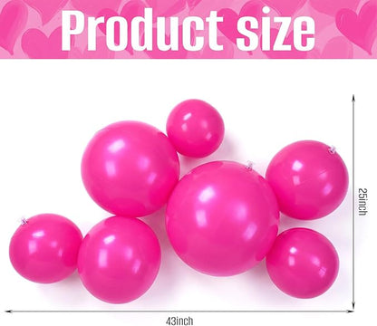 1 Set Reusable Inflatable Balloon Garland Arch Kit, Rose Pink | 7 Pcs Linked - Image 2