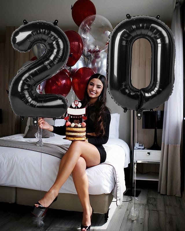 Number Balloons 20 Balloon Black - Image 3