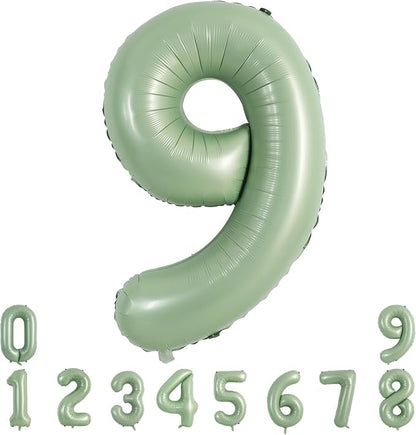 TONIFUL 40 Inch Sage Green Large Number 9 Balloon by TONIFUL