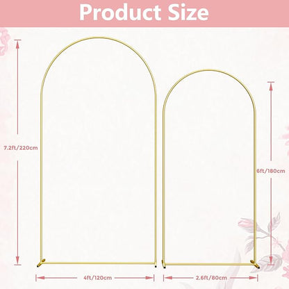 Metal Arch Backdrop Stand, 7.2FT+6FT Wedding Arch Frame, Balloon Arch Backdrop - Image 4