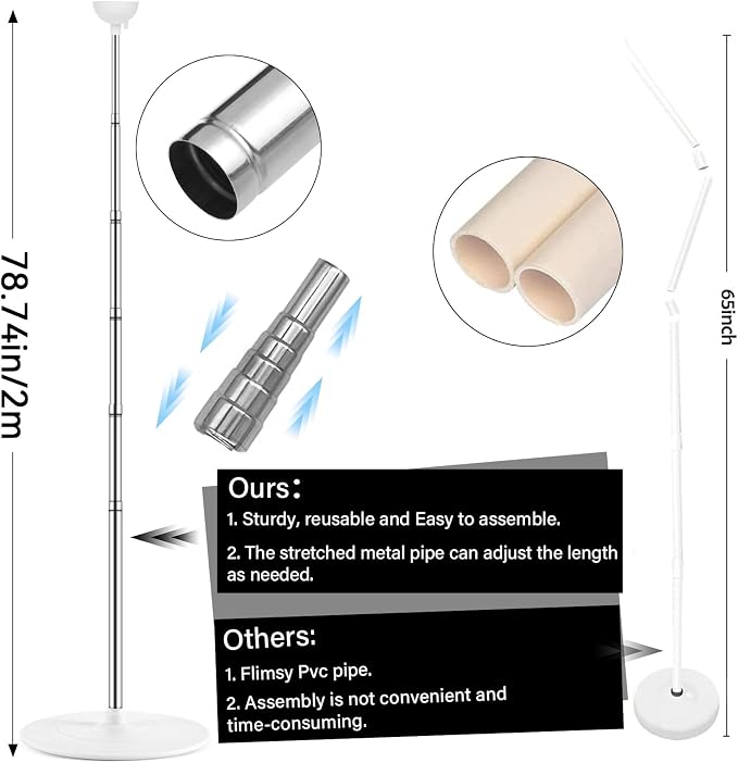 2 Sets Silver and White Balloon Column Stand Kit - Image 3