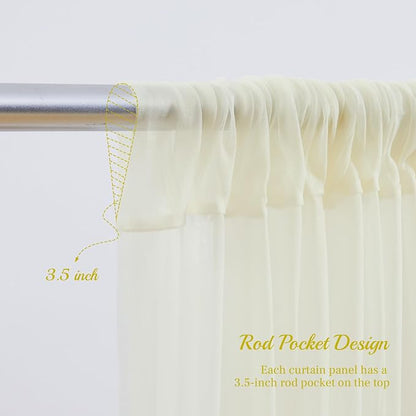 20x10ft Ivory Tulle Backdrop Curtain - Image 5