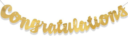 Premium Gold Script Congratulations Banner 1 Piece by Unknown
