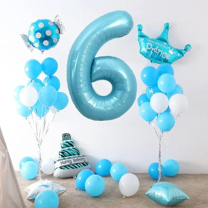 Pearl Blue Number 6 Balloon 40 Inch - Image 2