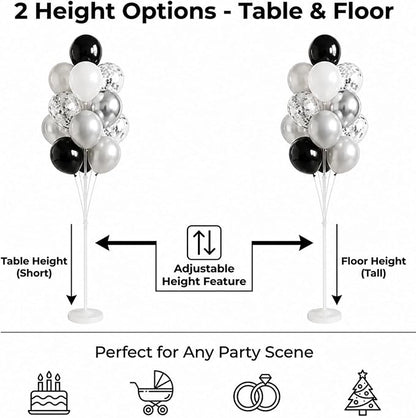 Balloon Column Stand Kit, 2 Sets of Assorted Rainbow Balloon Tower Pillar - Image 3