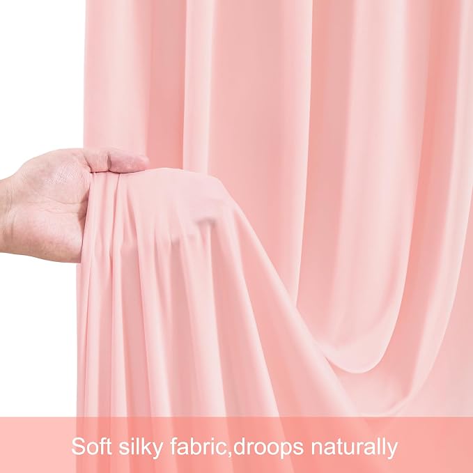 4 Panels Blush Pink Backdrop Curtains - Image 7