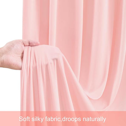 4 Panels Blush Pink Backdrop Curtains - Image 7