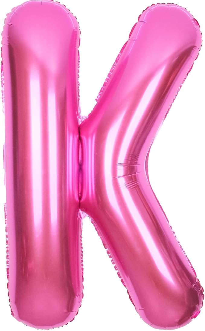 SUWEN 40 Inch Hot Pink Large K Letter Balloons Big Foil Helium Letter A-Z | by SUWEN