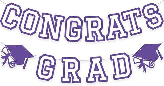 Congrats Grad Banner Graduation Party Banner Decoration Hanging Garland High by Unknown