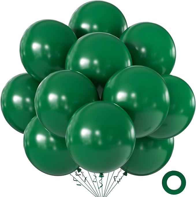 18 Inch Dark Green Balloons, Baby Shower, Birthday Party and Event Decoration by KALOR