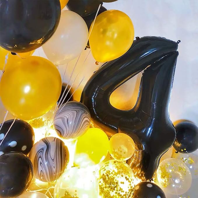 TONIFUL 40 Inch Black Number 5 Balloons Large Foil 5th Birthday Decorations | - Image 3