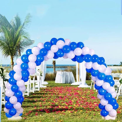 100pcs Royal Blue and White Balloons 12 Inch w/Ribbon - Image 5