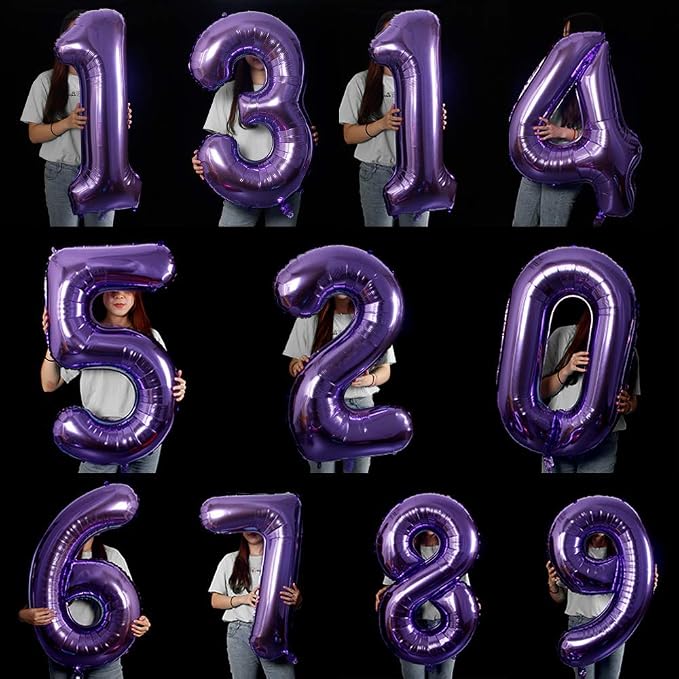 40 Inch Jumbo Purple Number 3 Balloon Giant Balloons Prom Balloons Helium Foil - Image 4