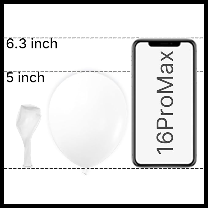 PartyWoo White Balloons 50pcs Small Mini Latex Matte Balloons 5 Inch | Wedding - Image 2