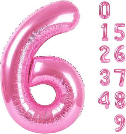 6 Balloon Number 40 Inch Pink Balloons by Mluchee