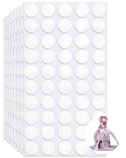 400 PCS Stick Dots Double Sided, 0.4" Clear Removable Sticky Adhesive Mounting by Qivorimith