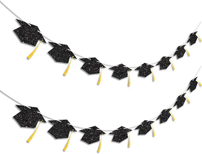 Graduation Decorations Class of 2026 Black Graduation Cap Banner - Image 2
