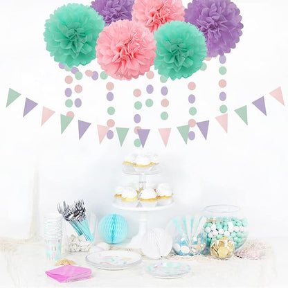 Pink-Purple Mint Mermaid Ocean-Themed Party-Decorations - Image 4