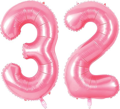 Number 32 Balloons for 32nd Birthday Party Decorations, 0-100 Large No.32 by Joycard
