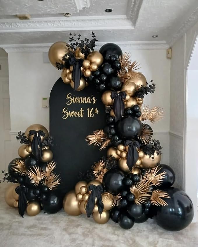 Black and gold Confetti Balloons - Image 6