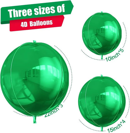 12Pcs Green Round Foil Balloons, Metallic Green Foil Balloon - Image 2