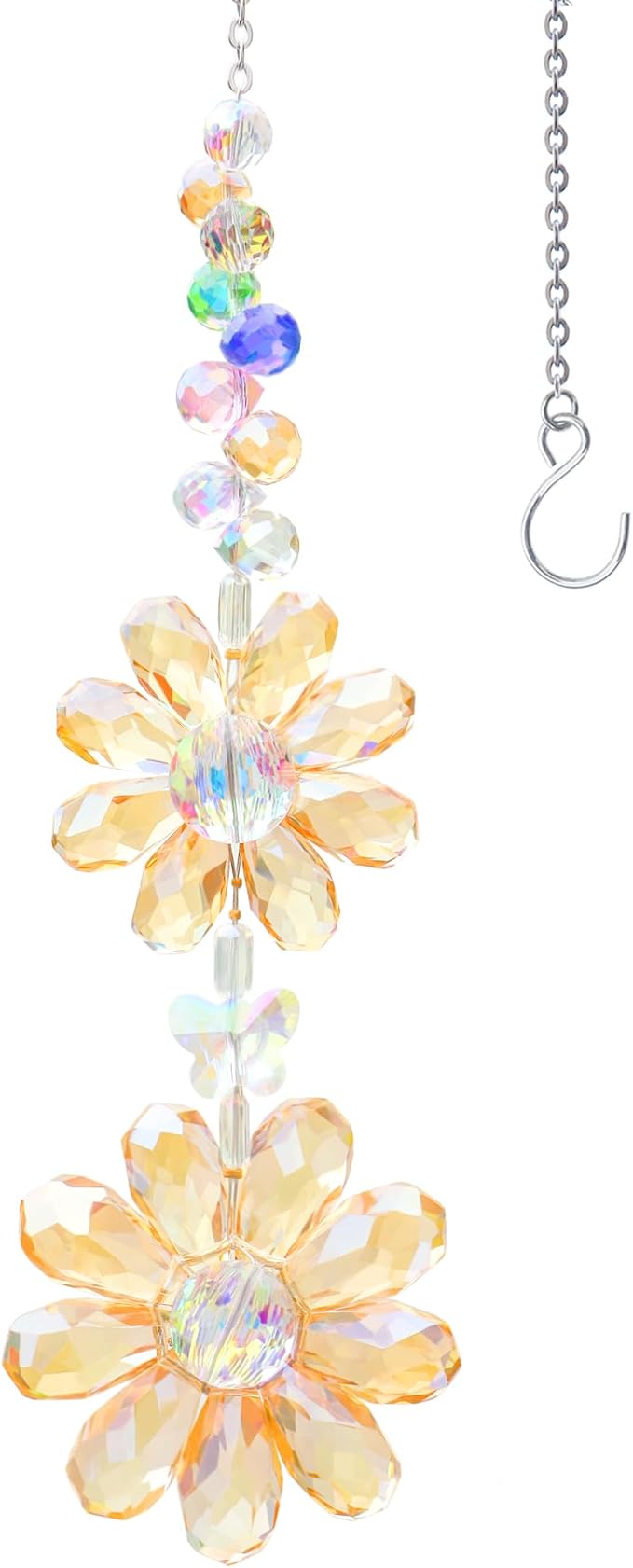 Crystal Flower Suncatcher Hanging Ornament, Rainbow Maker Window Sun Catcher by PEDOBO