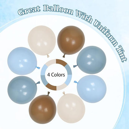 60pcs Blue and Brown Balloons 12inch - Image 3