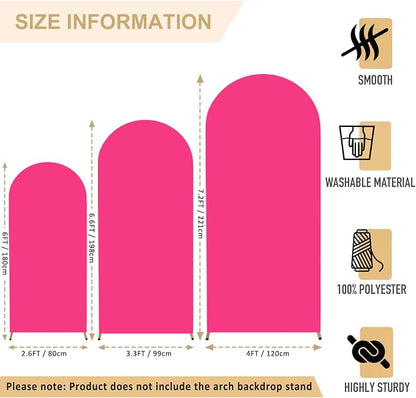 FANPROMS Arch Covers Set 6FT 6.6FT 7.2FT Hot Pink Wedding Arch Cover - Image 2