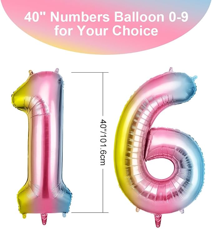 OFFCUP 40 Inch Gradient Number 16 Balloon - Image 2