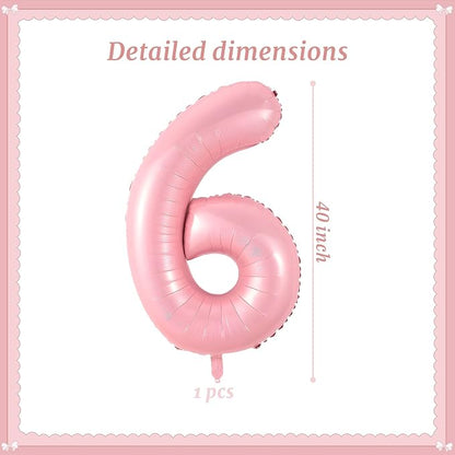 40 Inch Pink Number 6 Balloon Suitable - Image 2