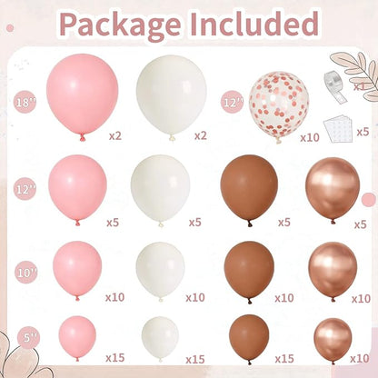 Dusty Pink Balloon Arch Kit, Rose Gold, Sand White - Image 2