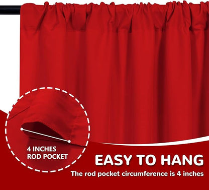 Red Backdrop Curtains for Party Valentine's Day Arch Stage Wedding Ceremony Red - Image 5
