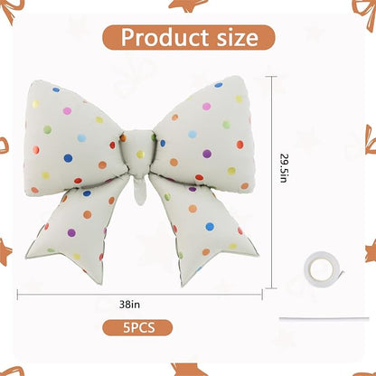 38 Inches Bow Balloon Colorful Print - Image 2